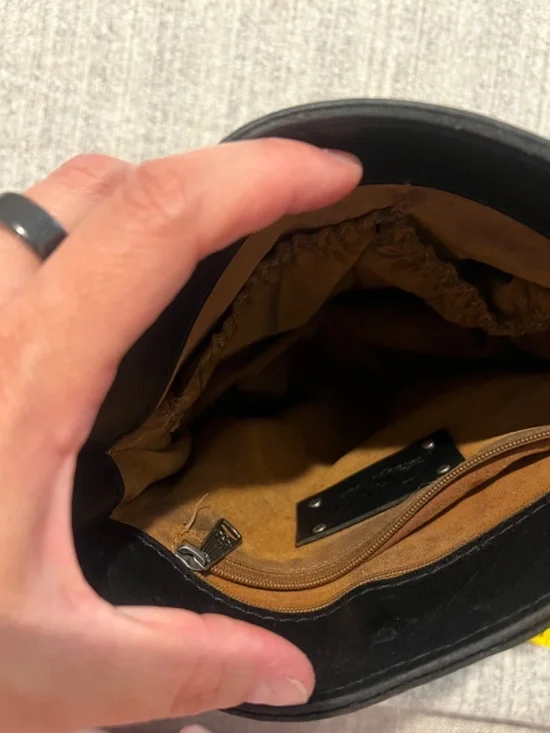 Patricia Nash Black Leather Crossbody Bag Vintage Style - Picture 15 of 15